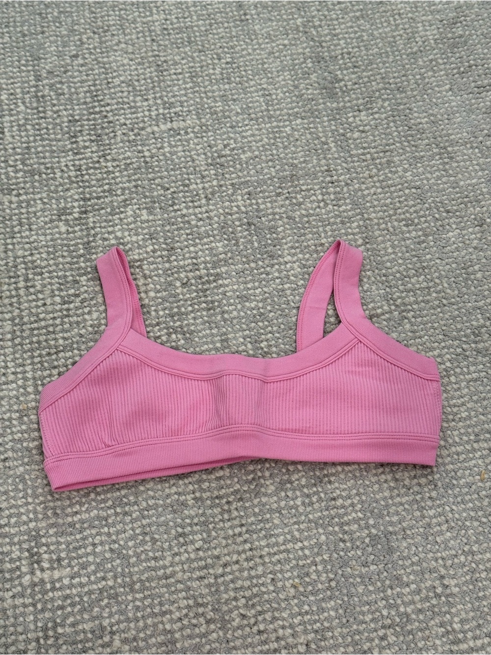 Crop Shop Boutique Pink Ribbed Lounge Bralette